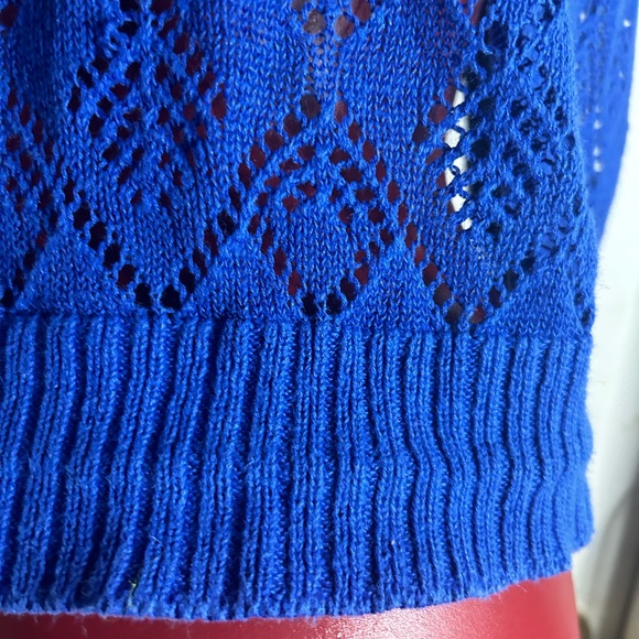 AB STUDIO COBALT BLUE BOLERO SWEATER SHRUG CARDIGAN -SIZE XS - Picture 8 of 9